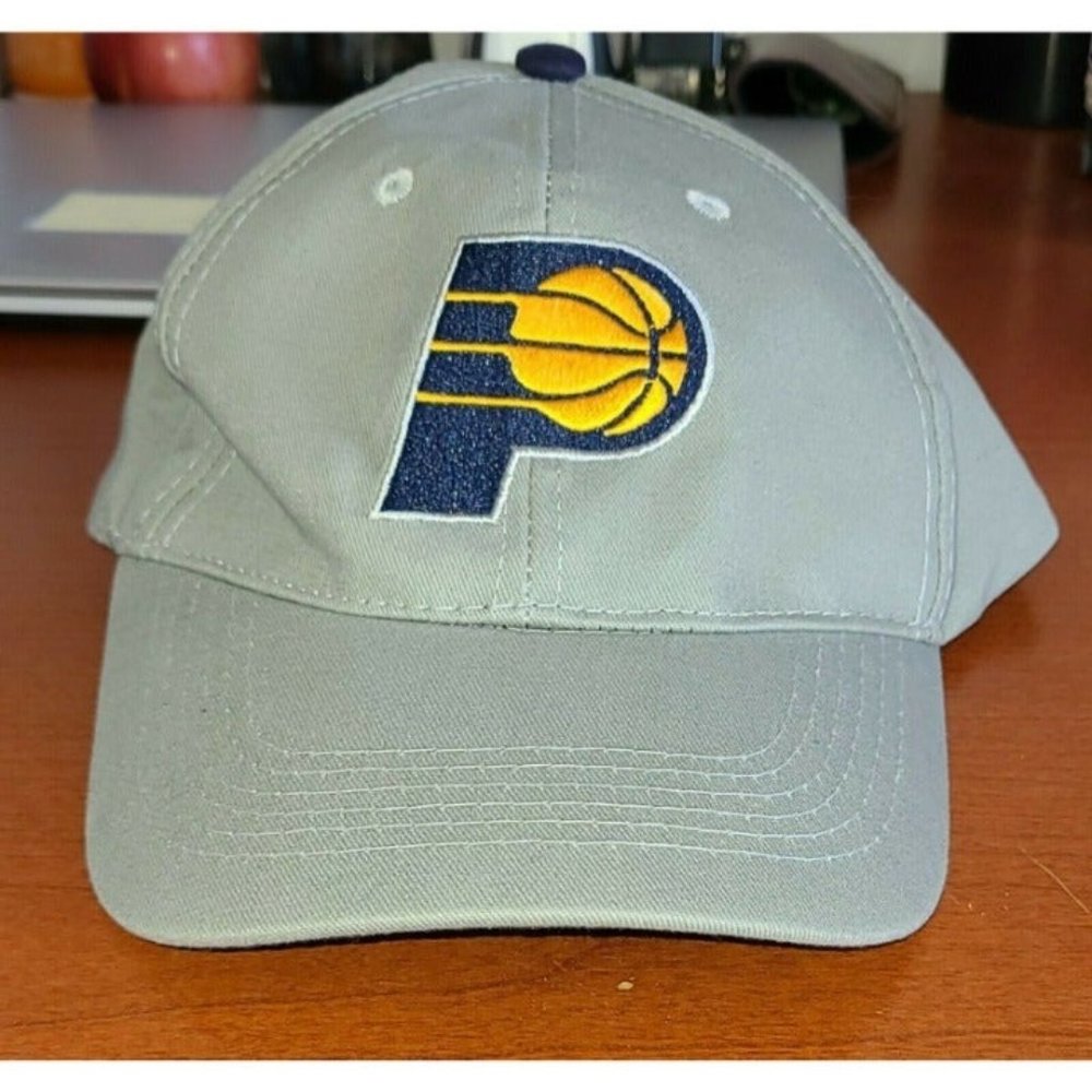 INDIANA PACERS Cotton Adult Basketball Hat Cap Adjustable Grey Lucas Oil NBA